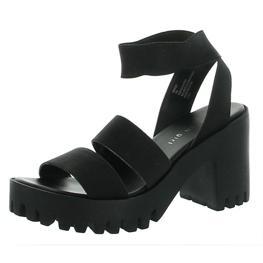 Madden Girl Black Chunky Heel Sandals
